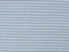 Jerseystoff Streifen 3 mm, graublau wei