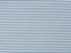 Jerseystoff Streifen 3 mm, graublau wei
