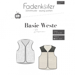 Papierschnittmuster Basic-Weste Damen Fadenk�fer