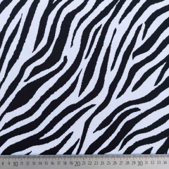 RESTST�CK 92 cm Sweatstoff French Terry Zebramuster Meterware, schwarz wei�