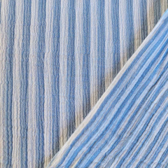 Musselin Stoff Double Gauze Baumwollstoff vertikale Streifen, hellblau wei�