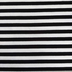 Sweatstoff French Terry Streifen 1,1 cm breit garngef�rbt, schwarz wei�