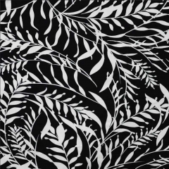 Viskose Jerseystoff Bl�tter weich flie�end, wei� schwarz