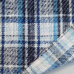 Boucle Stoff Karomuster Webware kariert Meterware, kobaltblau dunkelblau wei�