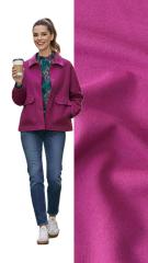 Jackenstoff Mantelstoff Velourstoff Lodenstoff Meterware weich uni - helle Pflaume (violett)