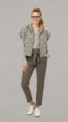 RESTST�CK 35 cm Washed Lyocell Stoff Webware Twillstoff, helles taupe