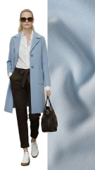 RESTST�CK 96 cm Jackenstoff Mantelstoff Velourstoff Lodenstoff Meterware weich uni - icy blue (hellblau)