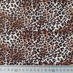 French Terry Sweatstoff Leopardenmuster, schwarz beige