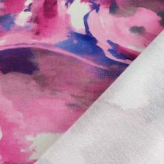 RESTST�CK 50 cm French Terry Sweatstoff abstraktes Muster Sommersweat pink blau