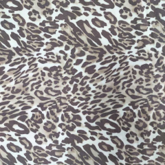 Hosenstretch Stoff Bengalin Leopardenmuster, matt braun cremewei�