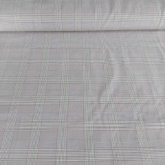 Stretchstoff Bengalin Glencheck Muster, hellgr�n matt braun hellbeige