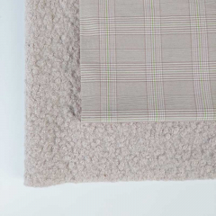 Stretchstoff Bengalin Glencheck Muster, hellgr�n matt braun hellbeige