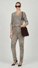 Viskose Jersey Stoff Leopardmuster, beige schwarz braun