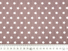 BW Sterne 1 cm, weiss auf schokobraun