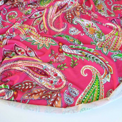 Viskose Jersey Stoff Paisleymuster, koralle-rot