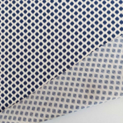 RESTST�CK 71 cm Viskose Satin Stoff Rauten Meterware seidig fein - marineblau cremewei� - Made in Italy - Deadstock