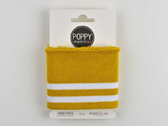 RESTST�CK - Fertigb�ndchen Streifen College Stil, wei� currygelb