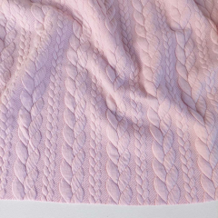 Jacquardjersey Stoff Zopfmuster, rosa