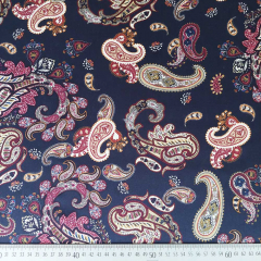 Viskose Satin Stoff Blusenstoff Blumen Paisleymuster- weinrot hellbeige dunkelblau- Made in Italy