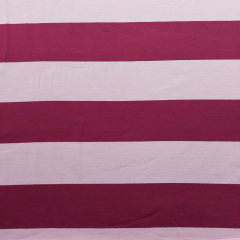 French Terry Sweat Blockstreifen garngef�rbt - altrosa weinrot