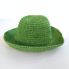 Sonnenhut mit breiter Krempe Strohhut f�r Damen Papierstroh - gr�n