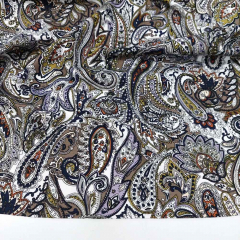 Jerseystoff Punto di Roma Paisleymuster, dunkelblau taupe wei�
