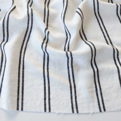 Viskose Leinen Slub Webware Doppestreifen, schwarz wei�