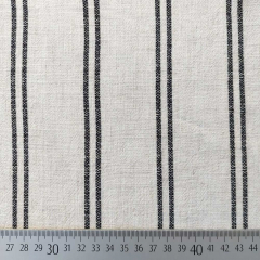 RESTST�CK 50 cm Viskose Leinen Slub Webware Doppestreifen, schwarz natur (beige)