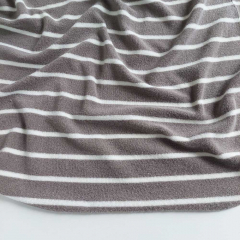 Sweat Frotteestoff Streifen, cremewei� taupe grau