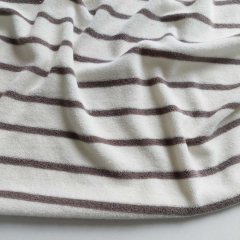 Sweat Frotteestoff Streifen, taupe grau cremewei�