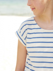 Sweat Frotteestoff Streifen, Havanna braun cremewei�