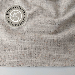 Boucle Stoff Webware meliert beige brown dunkelblau - Made in Italy - Deadstock