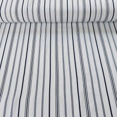 RESTST�CK 136 cm Viskose Leinen Webware verschiedene Streifen, dunkelblau wei�