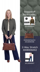Steppstoff Meterware Tropfen Doubleface wattiert wasserabweisend, armygr�n