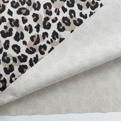 Canvas Stoff Webware Leoparden Muster, schwarz braun ecrue