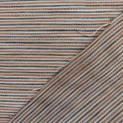 Seide Viskose Stoff Ministreifen - Braunt�ne Dunkelgrau - Made in Italy