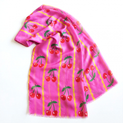 Halstuch Schal  Kirschen pink rot gr�n