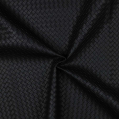 Kunstleder kleines Schachbrettmuster Web-Struktur Meterware schwarz