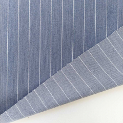 RESTST�CK 50 cm Webware mit Stretch Nadelstreifen, wei� jeansblau