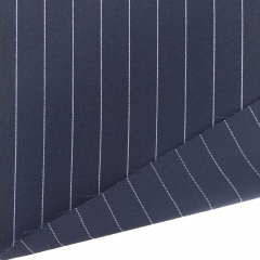RESTST�CK 46 cm Webware mit Stretch Nadelstreifen, wei� dunkelblau