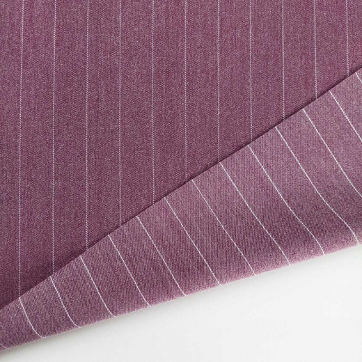 Nadelstreifen Stoff Webware mit Stretch, wei� weinrot