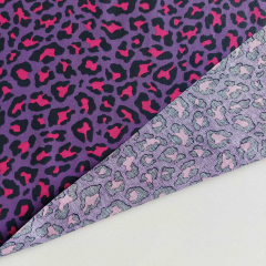 Baumwollstoff Leopardenmuster pink blauschwarz lila Meterware