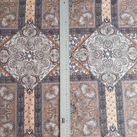 Viskose Stoff Patchwork Paisley Webware – Braunt�ne