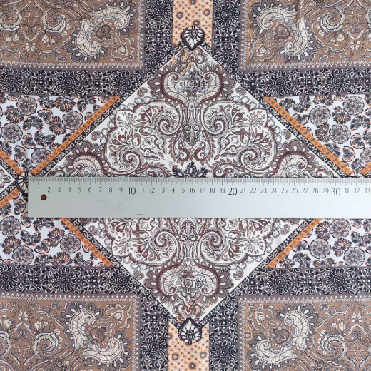 Viskose Stoff Patchwork Paisley Webware – Braunt�ne