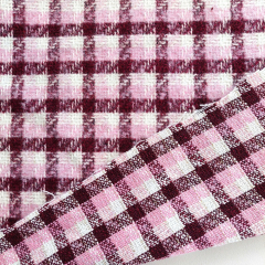 Jacquard Boucl�, Karomuster Rosa Burgundy
