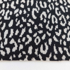Strickstoff Leopardenmuster Schwarz Wei�