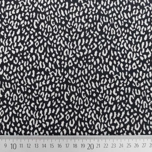 Strickstoff Jacquard Leopardenmuster Schwarz Wei�
