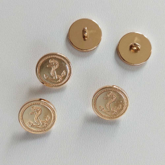 Ankerknopf 5er Set aus Metall in Gold 1,8 cm rund
