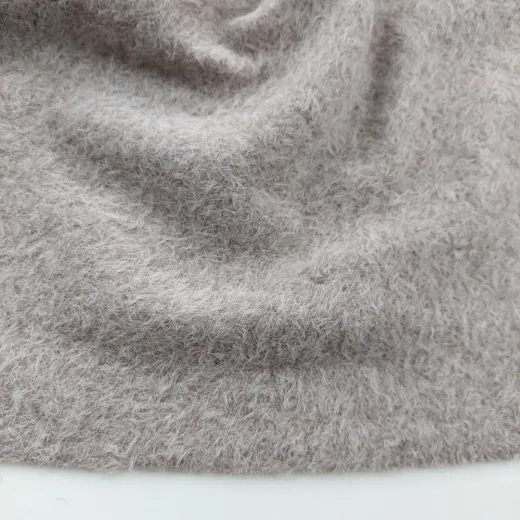 Boucl� Stoff Taupe – Mantelstoff & Jackenstoff mit Wolle Meterware