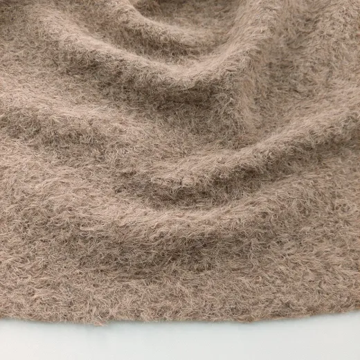 Boucl� Stoff Meterware Cognac – warmer Braunton mit klassischer Textur
